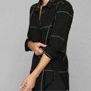 Athleta Heat Gen Flannel - Button Down Plaid Tunic
